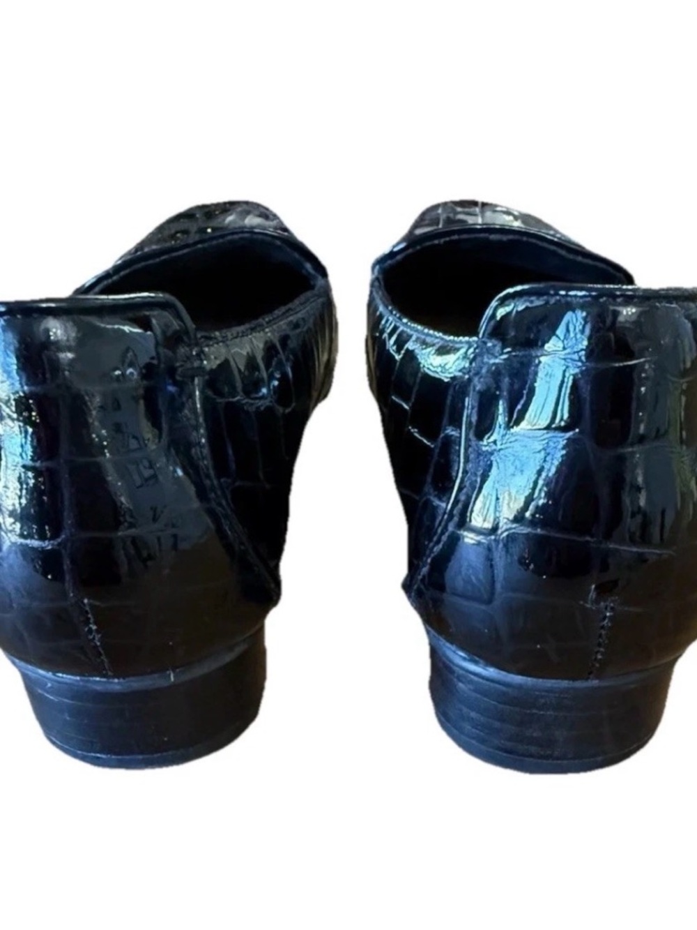 Clarks Keesha Luca Black Croc-Embossed Patent Leather Loafers Women’s Sz 7 - Picture 4 of 5